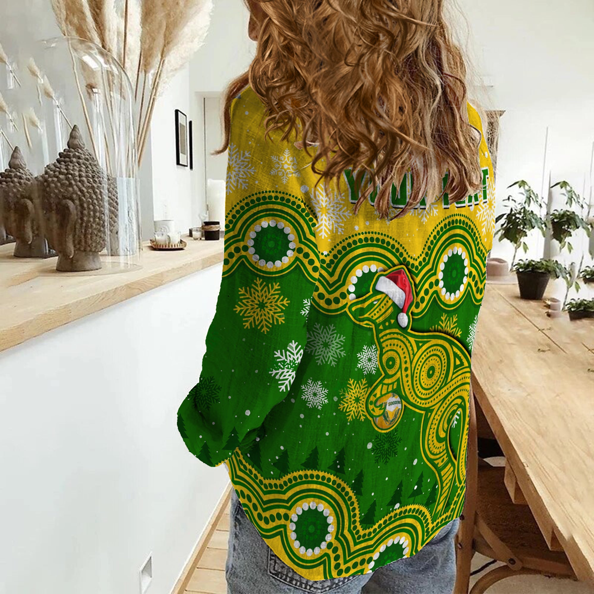 custom-personalised-australia-soccer-christmas-women-casual-shirt-socceroos-indigenous-kangaroo