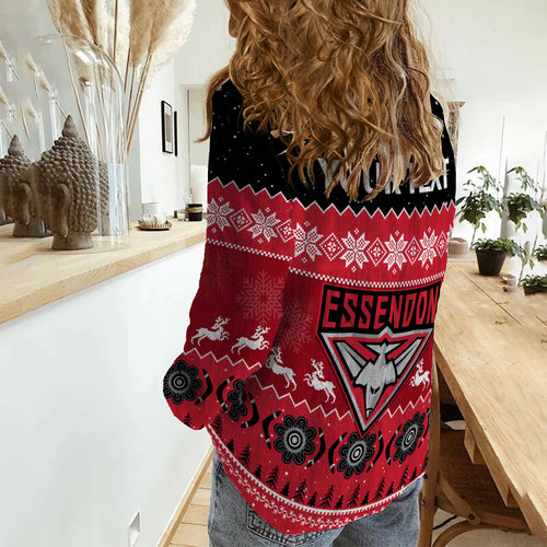 custom-personalised-essendon-football-women-casual-shirt-bombers-indigenous-merry-christmas