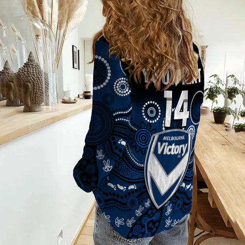 custom-text-and-number-melbourne-victory-football-women-casual-shirt-aboriginal-art