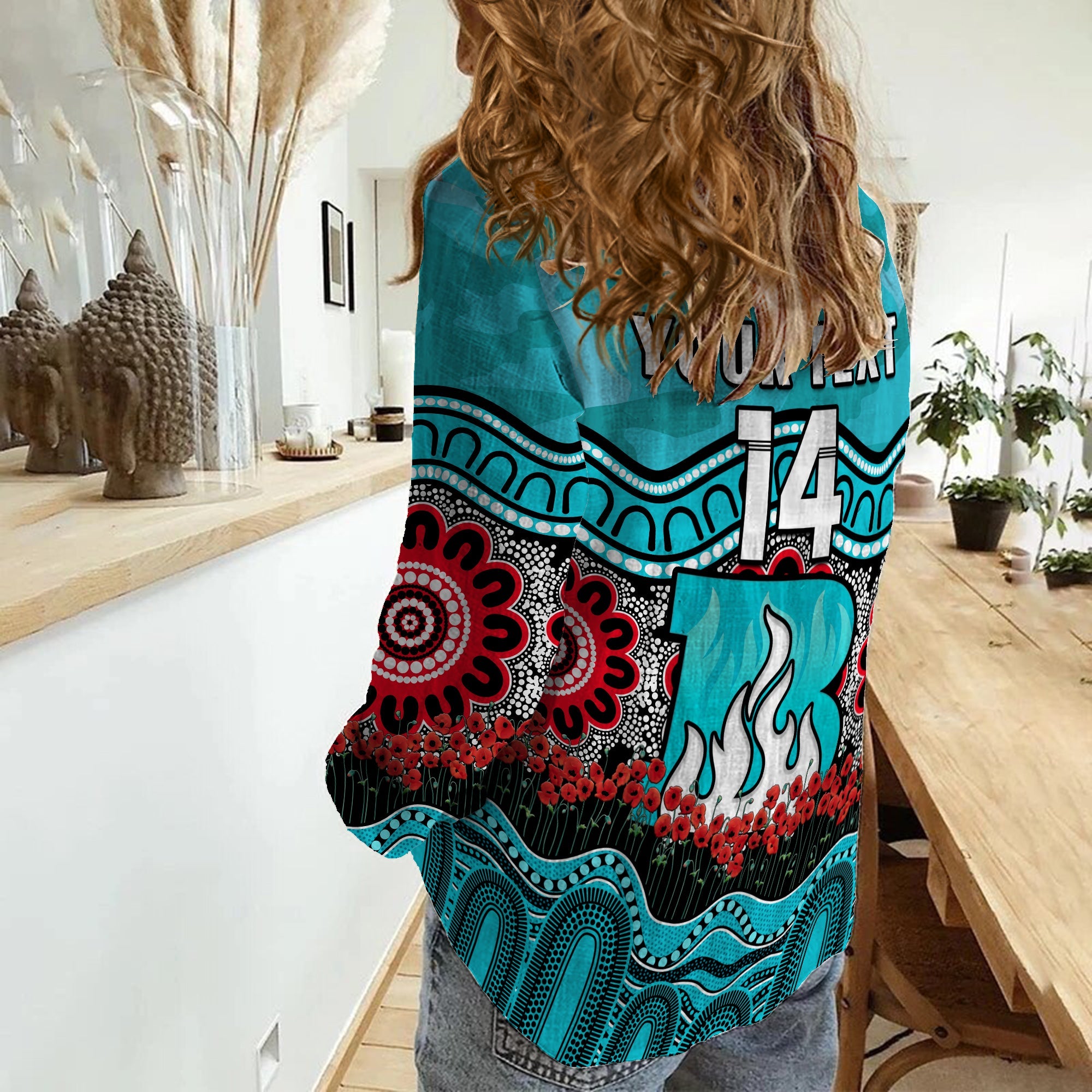 custom-text-and-number-brisbane-heat-cricket-anzac-women-casual-shirt-poppy-aboriginal-camouflage