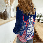 custom-text-and-number-bulldogs-football-women-casual-shirt-western-doggies-aboriginal-art