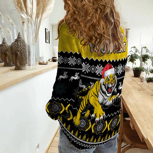 custom-personalised-richmond-football-women-casual-shirt-tigers-indigenous-merry-christmas