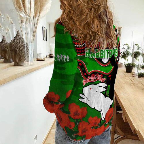 rabbitohs-rugby-anzac-2023-women-casual-shirt-lest-we-forget