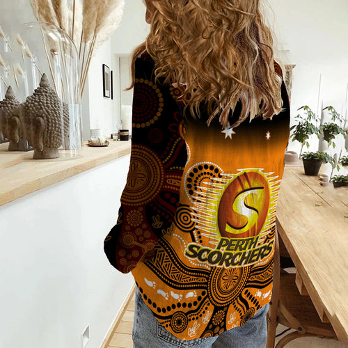 perth-scorchers-women-casual-shirt-gradient-aboriginal-dot-painting