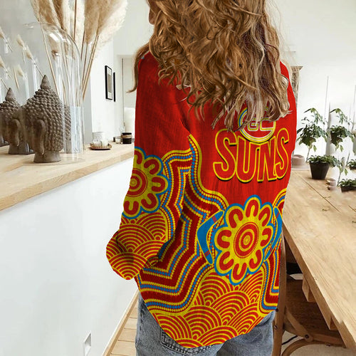 gold-coast-football-women-casual-shirt-suns-indigenous-pattern