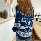 cats-football-christmas-women-casual-shirt-geelong-aboriginal-painting