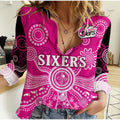 sydney-sixers-women-casual-shirt-cricket-indigenous-australian-art-ver01