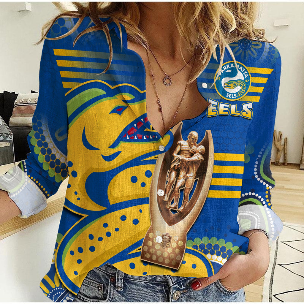 custom-text-and-number-parramatta-rugby-women-casual-shirt-eels-premiers-2022-indigenous-artsy