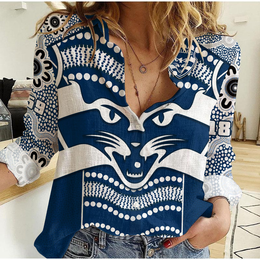 custom-text-and-number-cats-football-women-casual-shirt-geelong-1859-indigenous-sporty-version