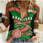 custom-text-and-number-rabbitohs-rugby-women-casual-shirt-souths-1908-aboriginal-dot-painting-go-bunnies