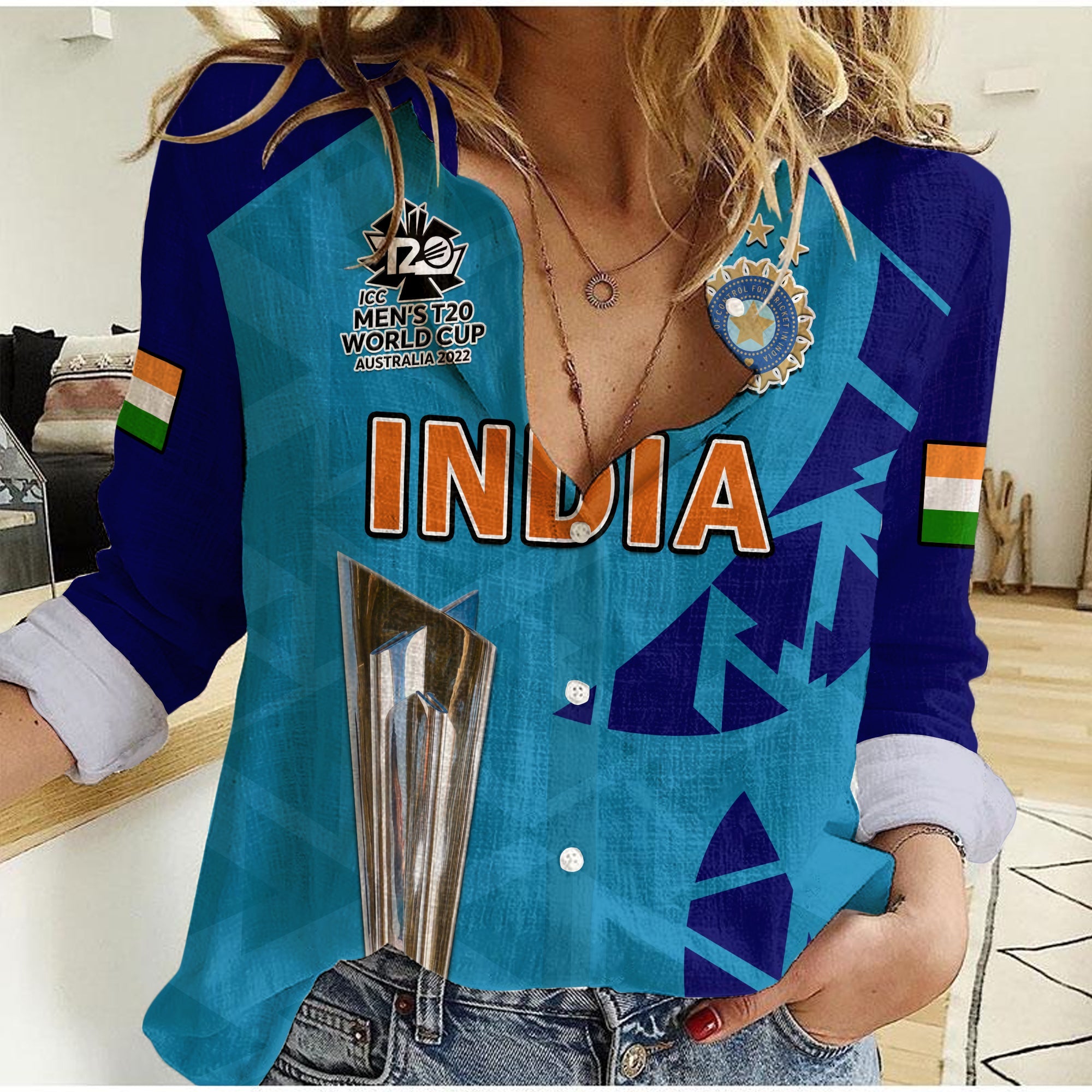 custom-text-and-number-india-cricket-women-casual-shirt-men-in-blue-champions-mens-t20-wc-2022