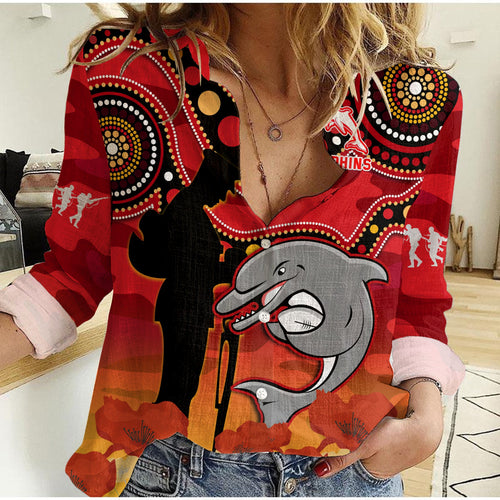 custom-text-and-number-dolphins-rugby-anzac-2023-women-casual-shirt-lest-we-forget