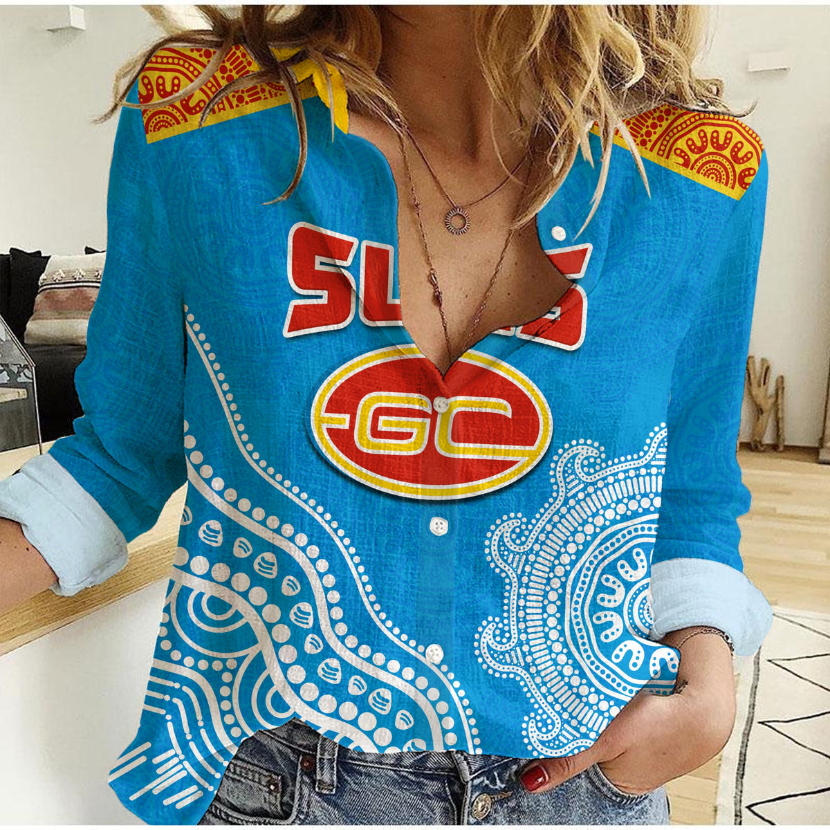 custom-text-and-number-suns-women-casual-shirt-go-sunnies-aboriginal-simple-style
