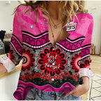 custom-text-and-number-sixers-cricket-anzac-women-casual-shirt-sydney-poppy-aboriginal-camouflage