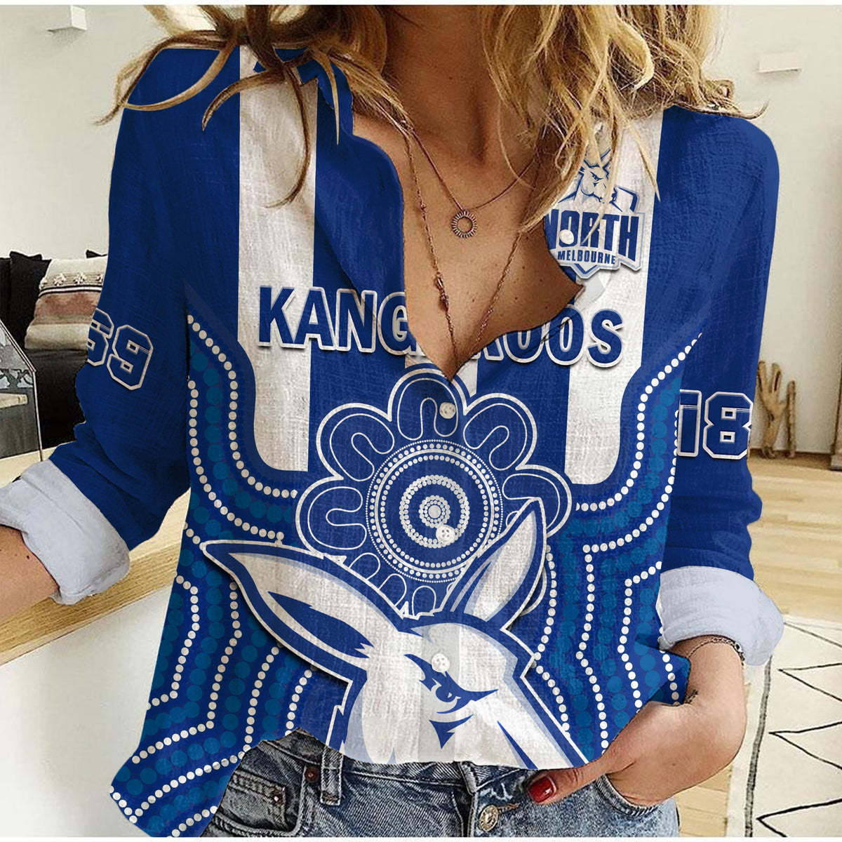 custom-text-and-number-melbourne-football-women-casual-shirt-north-kangaroos-1869-aboriginal-art