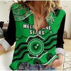 custom-text-and-number-stars-cricket-women-casual-shirt-melbourne-aboriginal-painting