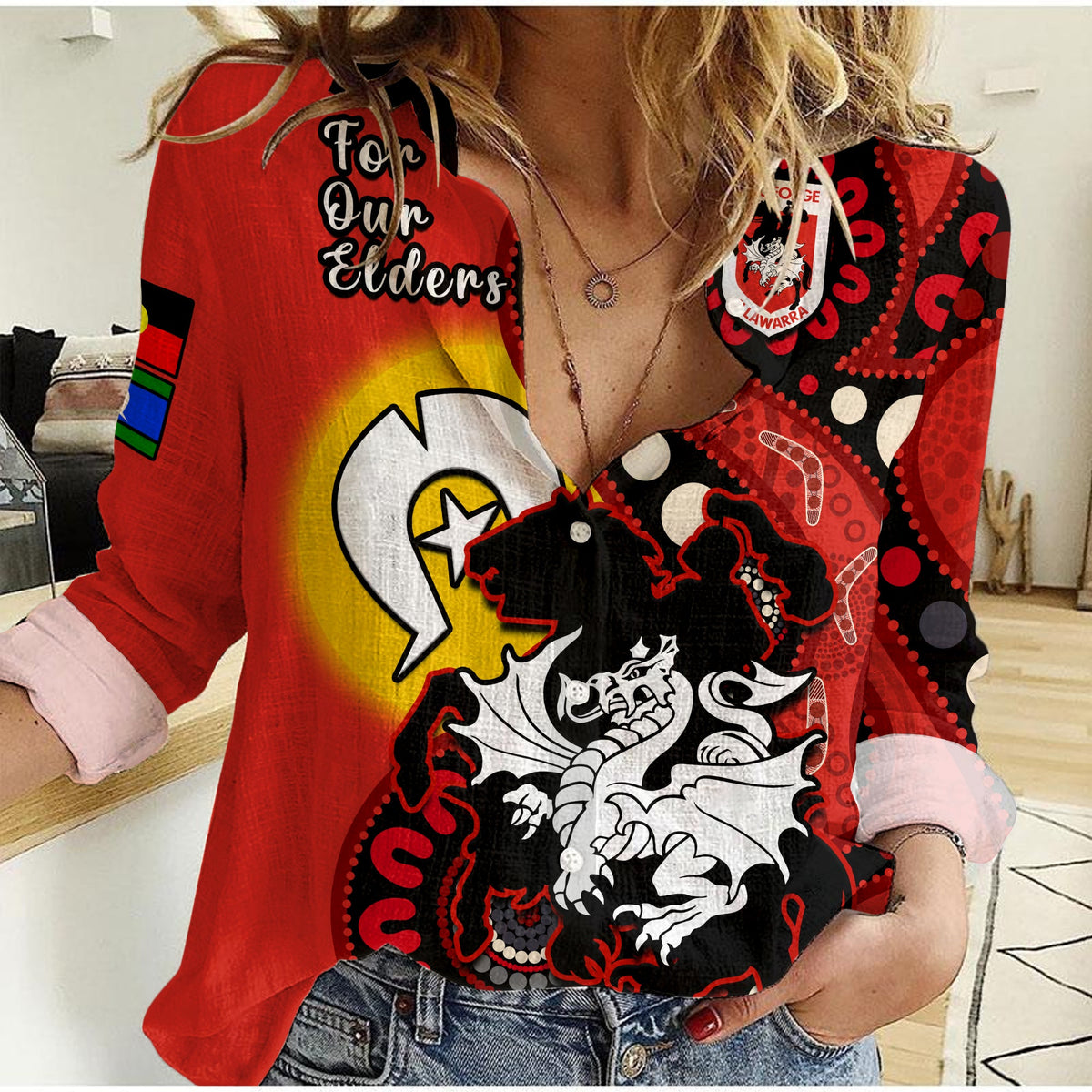 dragons-rugby-naidoc-2023-women-casual-shirt-for-our-elders-aboriginal