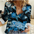 adelaide-strikers-cricket-women-casual-shirt-aboriginal-art-mix-tropical-flowers