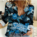 adelaide-strikers-cricket-women-casual-shirt-aboriginal-art-mix-tropical-flowers
