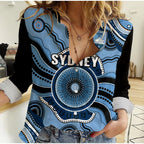 custom-text-and-number-sydney-football-women-casual-shirt-aboriginal-go-sky-blues-art