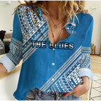 custom-text-and-number-blues-rugby-women-casual-shirt-aotearoa-super-auckland-polynesian-pattern