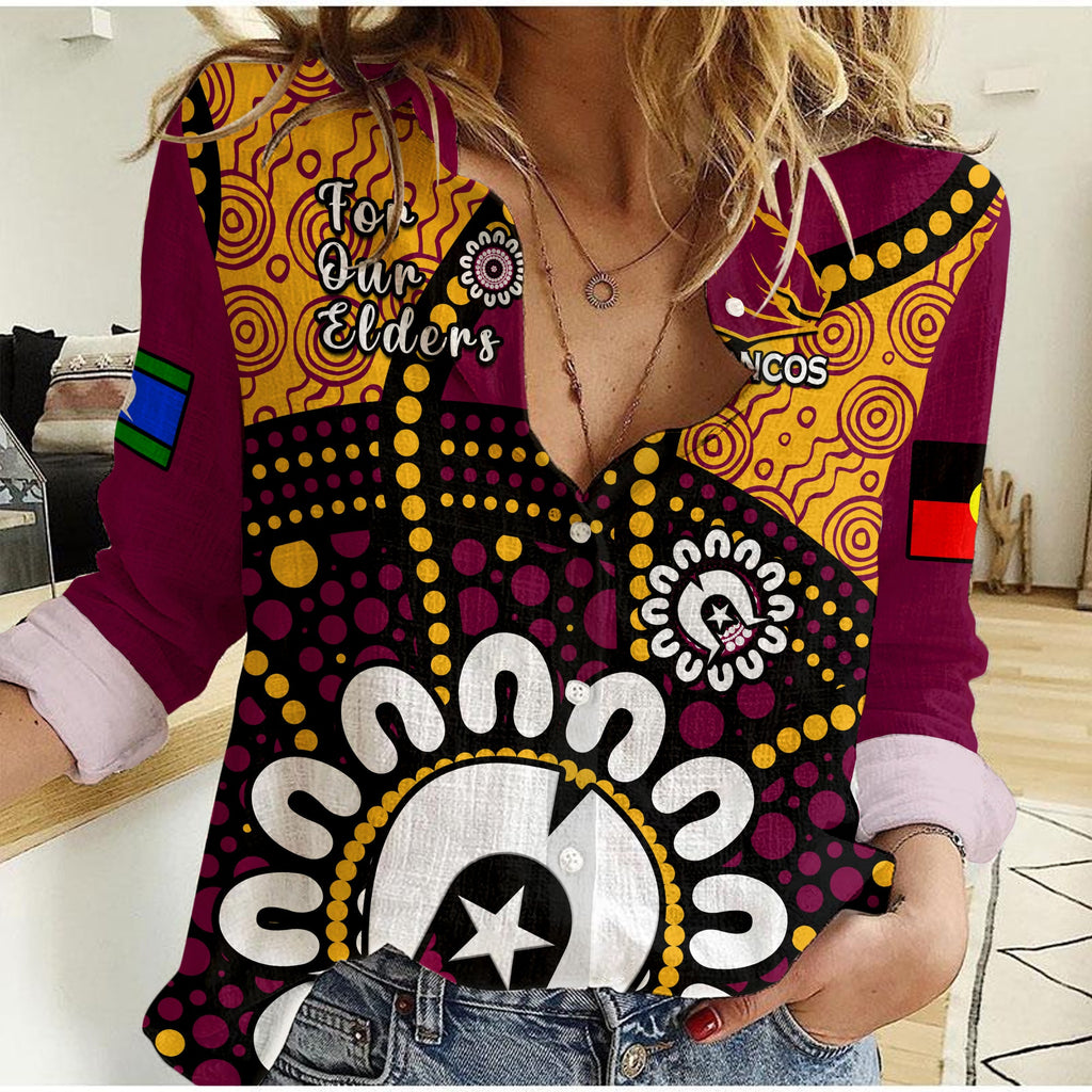 custom-text-and-number-brisbane-broncos-rugby-naidoc-2023-women-casual-shirt-for-our-elders-aboriginal