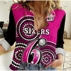 custom-text-and-number-sydney-sixers-cricket-women-casual-shirt-champions-bbl12-proud-indigenous-art