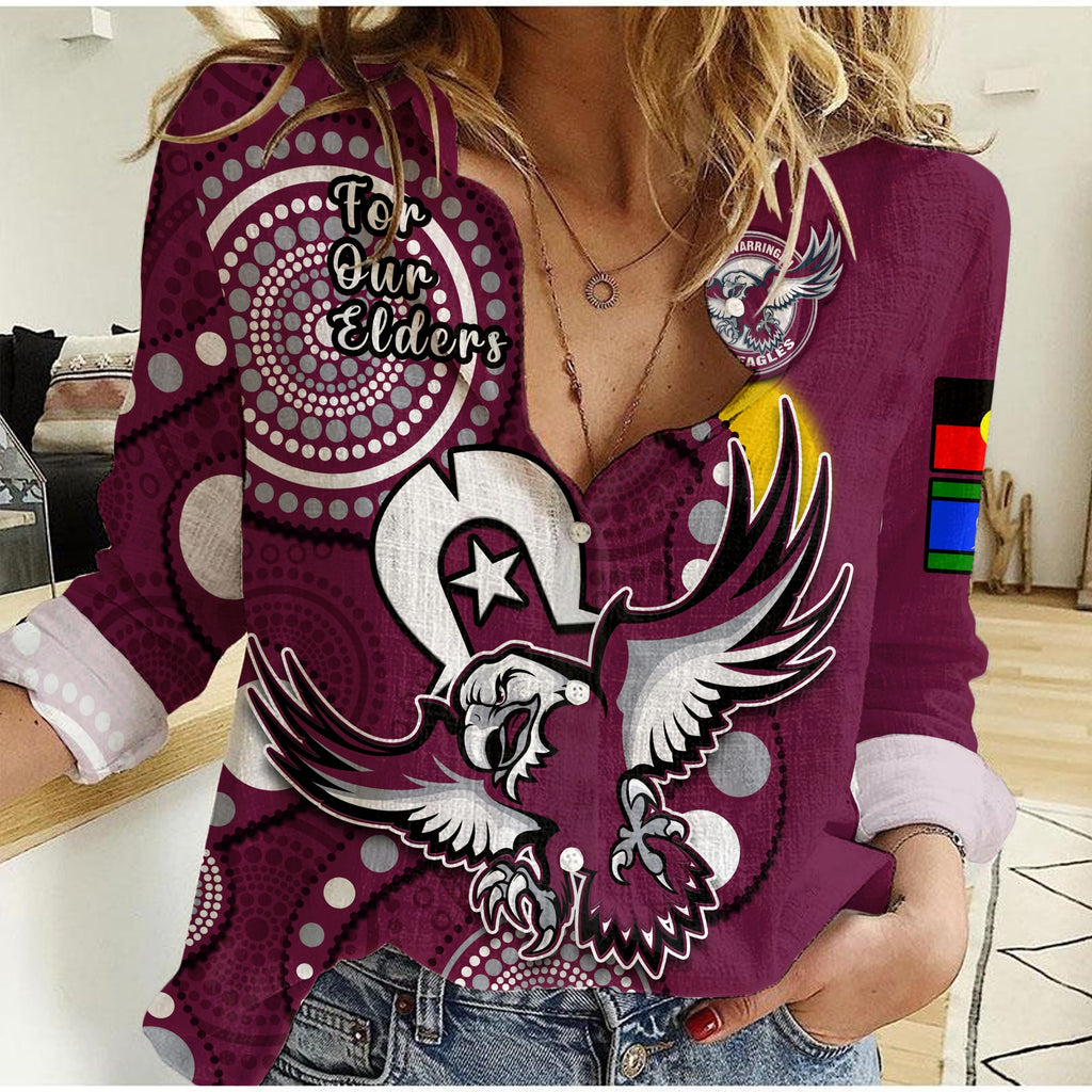sea-eagles-rugby-naidoc-2023-women-casual-shirt-indigenous-for-our-elders