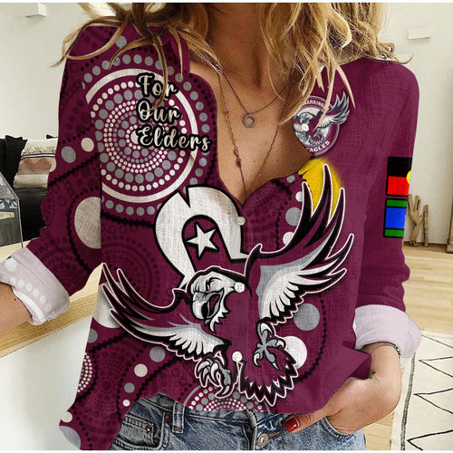 sea-eagles-rugby-naidoc-2023-women-casual-shirt-indigenous-for-our-elders
