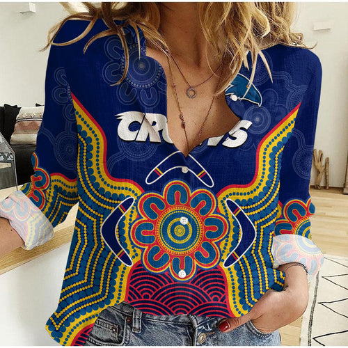 adelaide-football-women-casual-shirt-crows-aboriginal-art