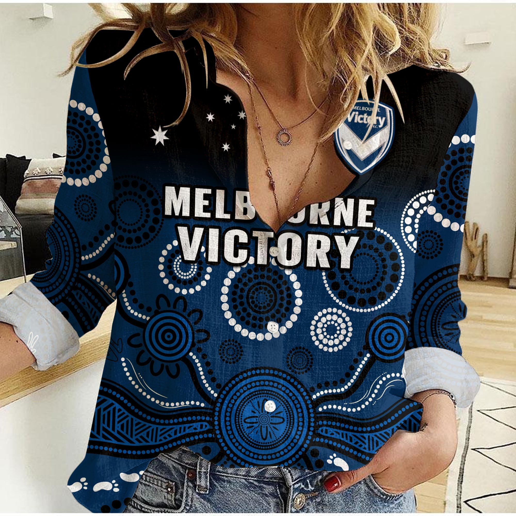 melbourne-victory-football-women-casual-shirt-aboriginal-art