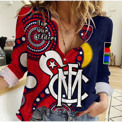 custom-text-and-number-melbourne-football-naidoc-2023-women-casual-shirt-demons-for-our-elders-indigenous