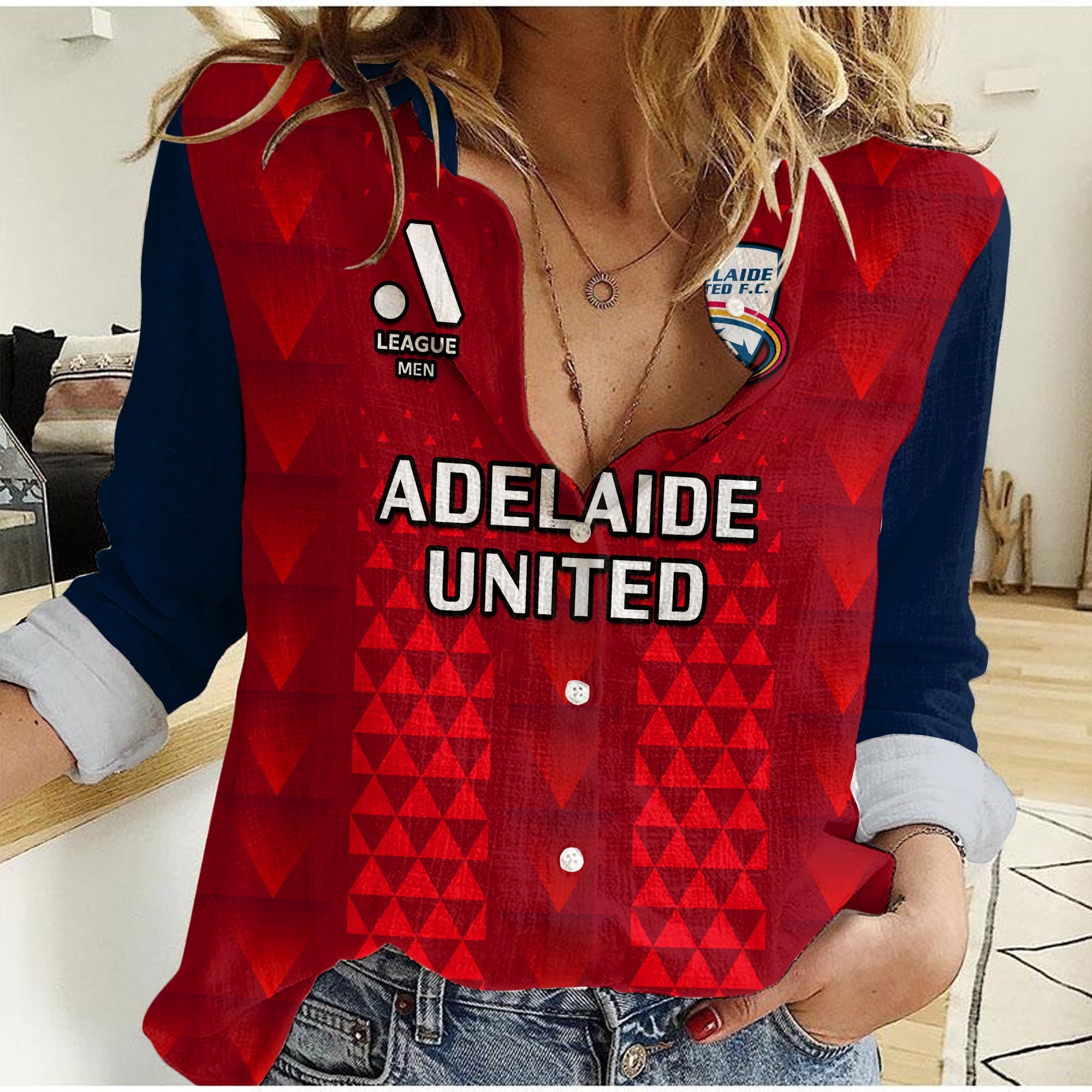 adelaide-united-football-women-casual-shirt-sporty-style