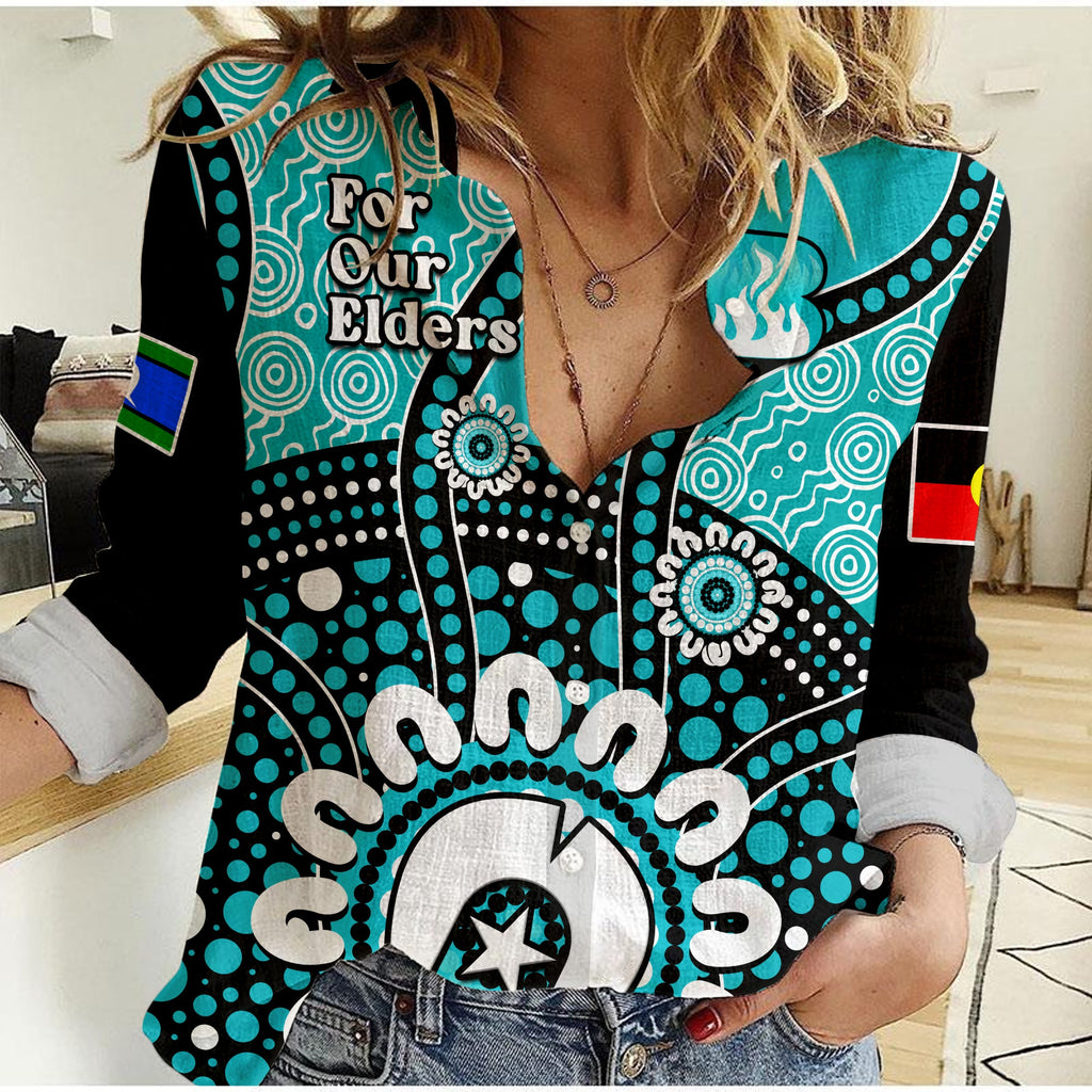 custom-text-and-number-brisbane-heat-naidoc-2023-women-casual-shirt-indigenous-for-our-elders