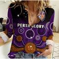custom-text-and-number-perth-glory-football-women-casual-shirt-aboriginal-art