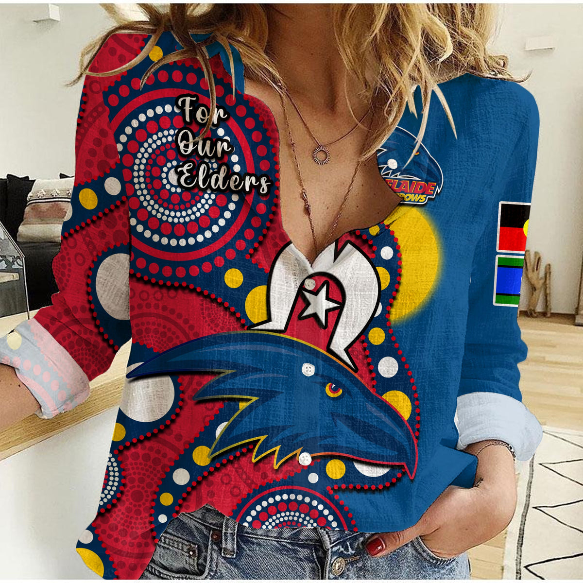 adelaide-football-naidoc-2023-women-casual-shirt-crows-for-our-elders-indigenous