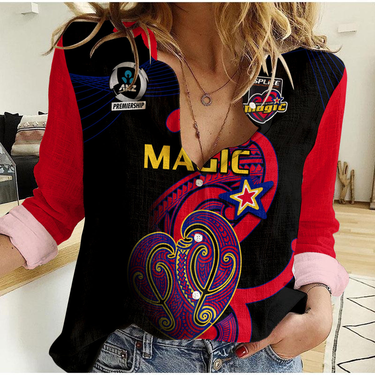 custom-text-and-number-aotearoa-netball-women-casual-shirt-waikato-bay-of-plenty-magic-2023-anz-premiership