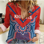 custom-text-and-number-knights-rugby-women-casual-shirt-novocastrians-1987-aboriginal-art