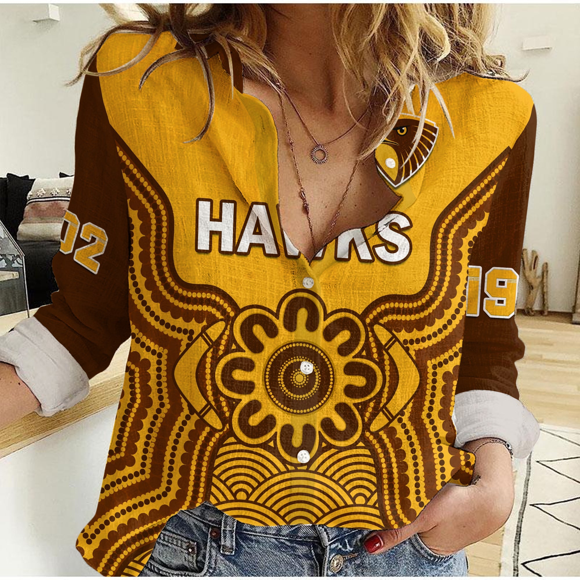 custom-text-and-number-hawthorn-football-soccer-casual-shirt-go-hawks-1902-aboriginal-art