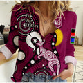 custom-text-and-number-maroons-rugby-naidoc-2023-women-casual-shirt-qld-for-our-elders-indigenous-art