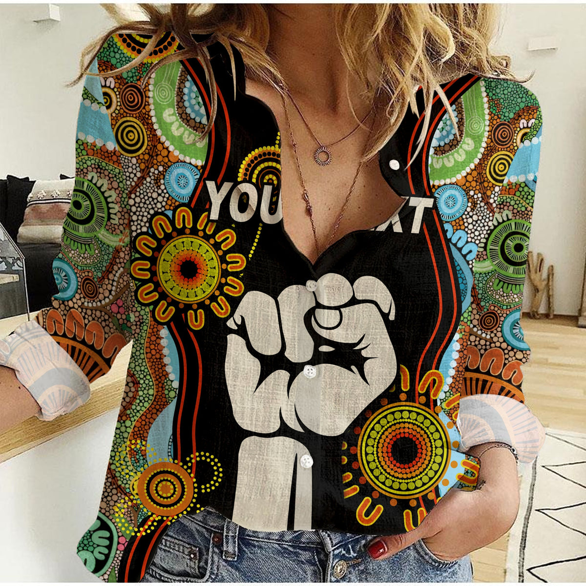 custom-personalised-naidoc-2022-women-casual-shirt-proud-history-of-getting-up-standing-up-and-showing-up