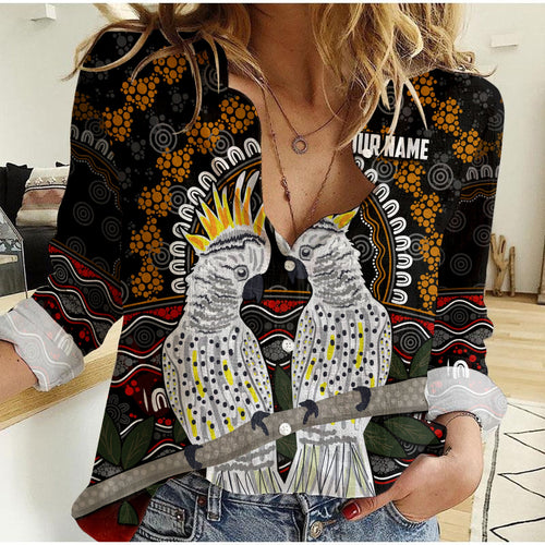 custom-personalised-australia-valentine-women-casual-shirt-aboriginal-couple-cockatoos-my-love