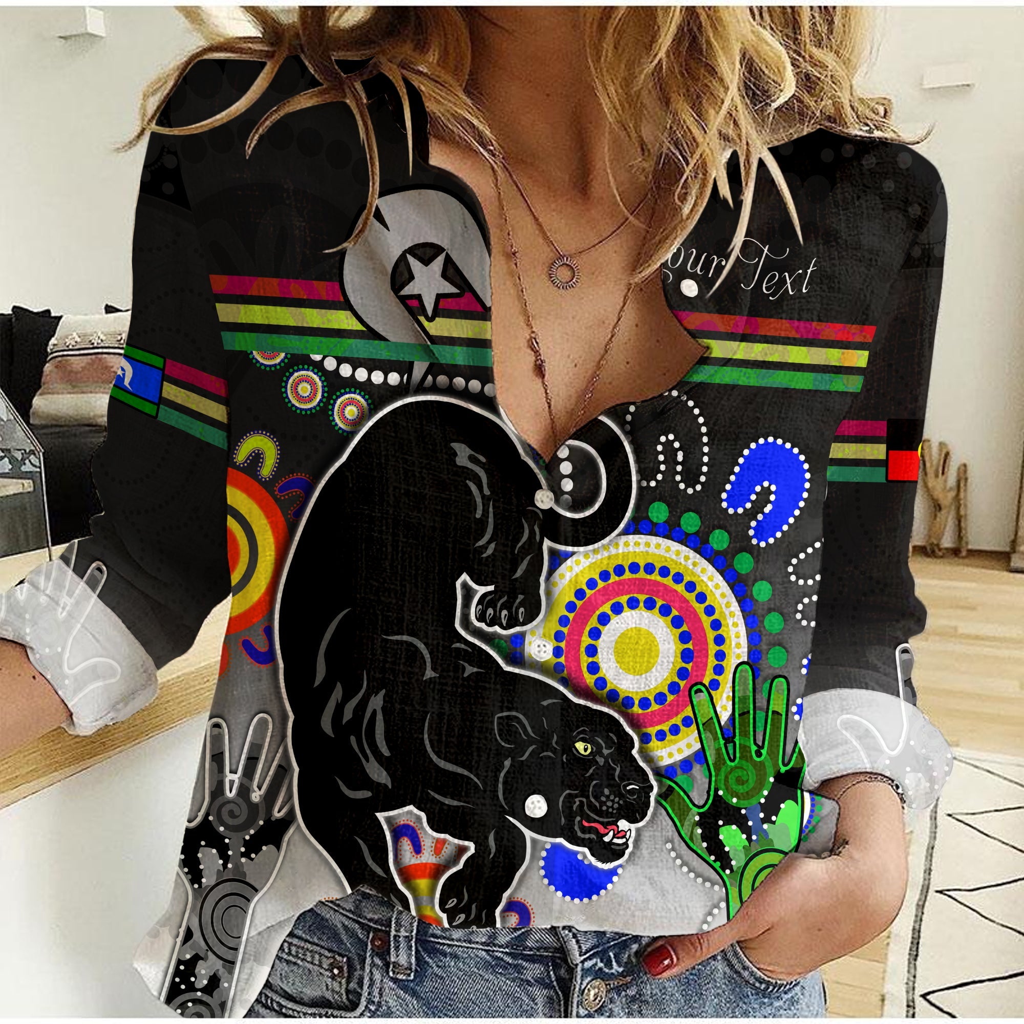custom-personalised-naidoc-panthers-2022-women-casual-shirt
