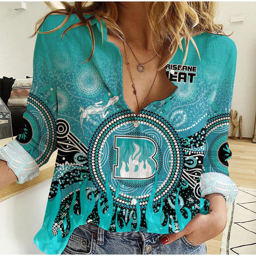 custom-text-and-number-brisbane-heat-women-casual-shirt-aboriginal-dot-fire-australia-cricket