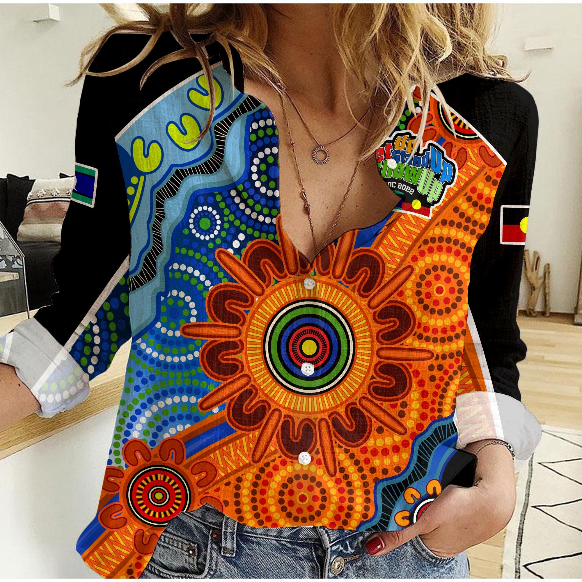 custom-text-and-number-naidoc-week-2022-women-casual-shirt-aboriginal-and-torres-strait-islander-together