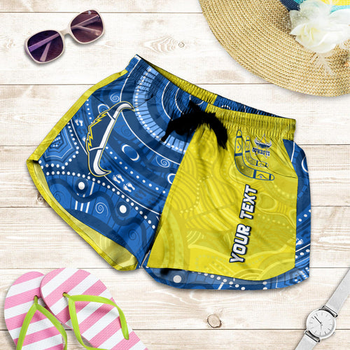 custom-personalised-cowboys-rugby-women-shorts-aboriginal-boomerang-go-premiers-north-queensland