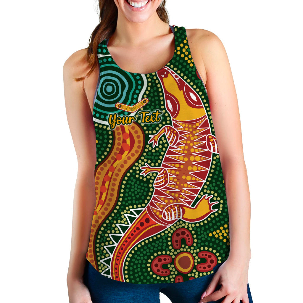 custom-personalised-aboriginal-art-crocodile-women-racerback-tank-you-are-number-one