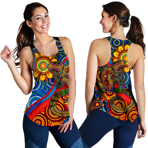 australia-lizard-and-sun-women-racerback-tank-aboriginal-art-speical