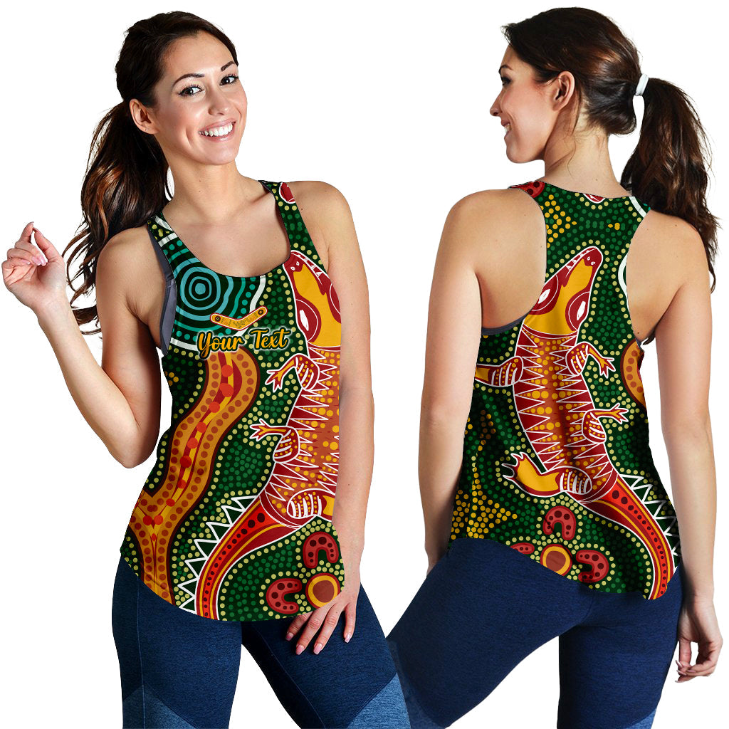 custom-personalised-aboriginal-art-crocodile-women-racerback-tank-you-are-number-one
