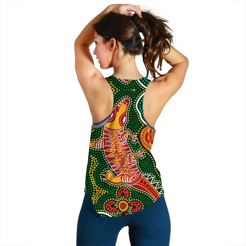 custom-personalised-aboriginal-art-crocodile-women-racerback-tank-you-are-number-one